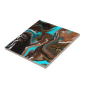 Blauwe marmer-strijkvloerkunst tegeltje (Zijkant)