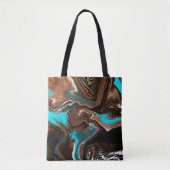 Blauwe marmer-strijkvloerkunst tote bag (Voorkant)