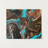 Blauwe marmer-strijkvloerkunst wandkleed (Voorkant (horizontaal))