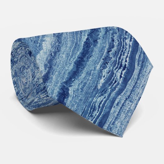 Blauwe marmer stropdas (Opgerold)