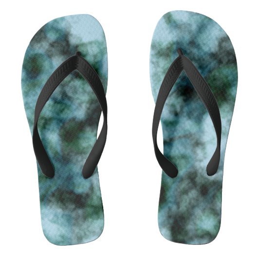 Blauwe marmer teenslippers (Voetbed)