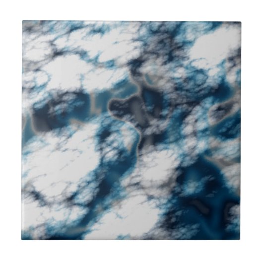 Blauwe marmer tegeltje (Voorkant)