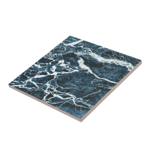 Blauwe marmer tegeltje (Zijkant)