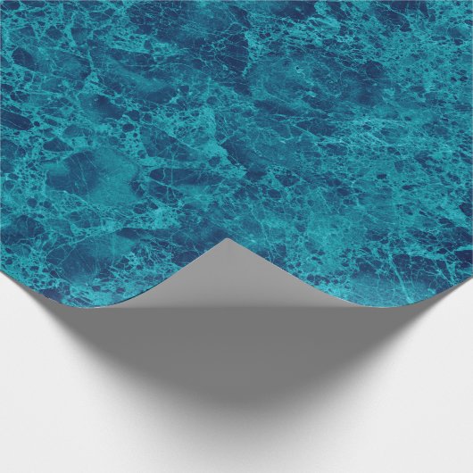 Blauwe marmer Terrazzo Structuur Cadeaupapier (Hoek)