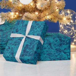 Blauwe marmer Terrazzo Structuur Cadeaupapier