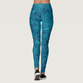Blauwe marmer Terrazzo Structuur Leggings (Achterkant)