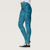 Blauwe marmer Terrazzo Structuur Leggings (Links)