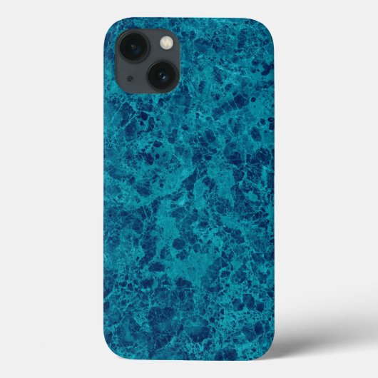 Blauwe marmer Terrazzo Textuur Case-Mate iPhone Case (Achterkant)