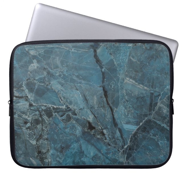blauwe marmer texture background, Italiaanse marbe Laptop Sleeve (Voorkant)