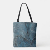 blauwe marmer texture background, Italiaanse marbe Tote Bag (Achterkant)