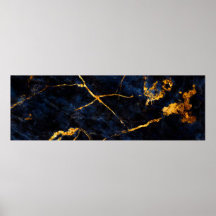 Blauwe marmer texture background, Italiaanse marme Poster