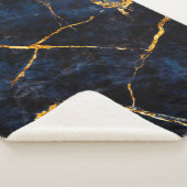 Blauwe marmer texture background, Italiaanse marme Sherpa Deken (3/4)