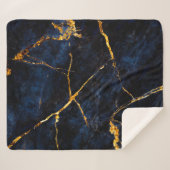 Blauwe marmer texture background, Italiaanse marme Sherpa Deken (Voorkant (horizontaal))