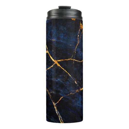 Blauwe marmer texture background, Italiaanse marme Thermosbeker (Voorkant)