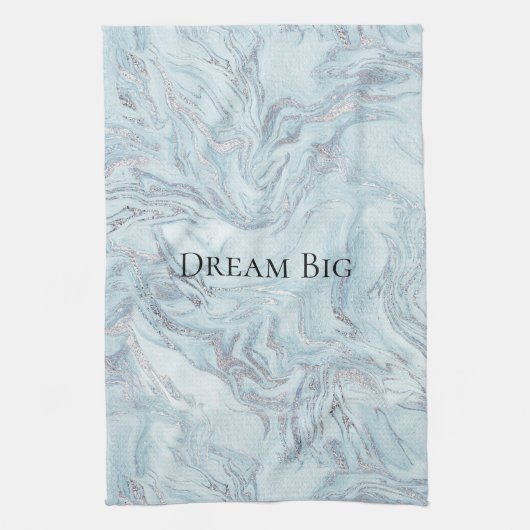 Blauwe marmer theedoek (Verticaal)