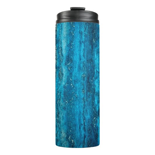 Blauwe marmer thermosbeker (Voorkant)