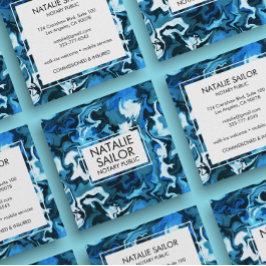 Blauwe marmer unieke, moderne, minimale publicitei vierkante visitekaartje