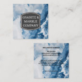 Blauwe Marmer Vierkante Visitekaartje (Voorkant / Achterkant)