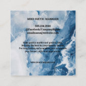 Blauwe Marmer Vierkante Visitekaartje (Achterkant)