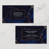 Blauwe marmer visitekaartje (Voorkant / Achterkant)