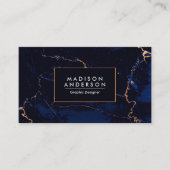 Blauwe marmer visitekaartje (Voorkant)