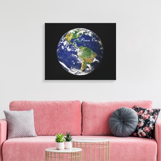 Blauwe marmer_Vrede op aarde Canvas Afdruk (Insitu (Woonkamer))