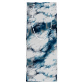 Blauwe marmer wijn cadeautas (Achterkant)