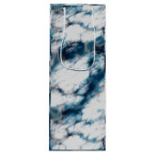 Blauwe marmer wijn cadeautas (Voorkant)