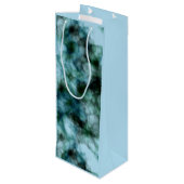 Blauwe marmer wijn cadeautas (Achterkant Gekanteld)