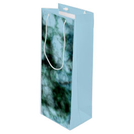 Blauwe marmer wijn cadeautas