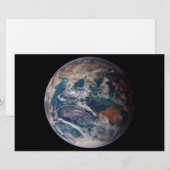 Blauwe marmeraarde (oostelijk halfrond) briefpapier (Voorkant / Achterkant)