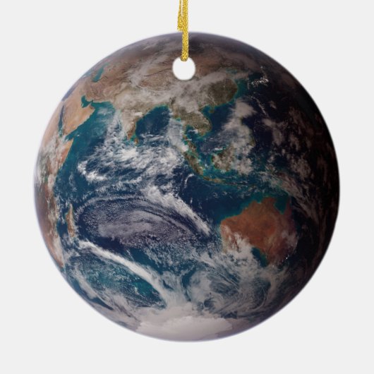 Blauwe marmeraarde (oostelijk halfrond) keramisch ornament (Achterkant)