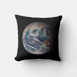 Blauwe marmeraarde (oostelijk halfrond) kussen