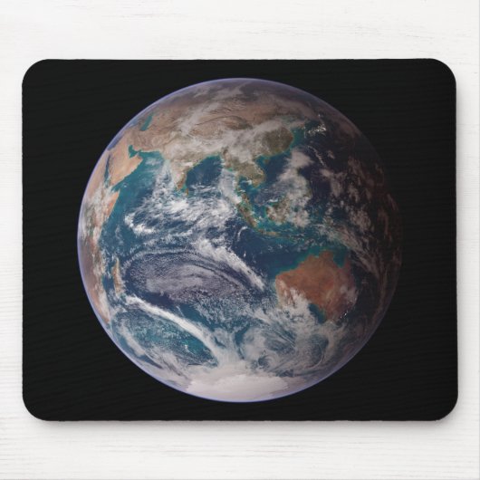 Blauwe marmeraarde (oostelijk halfrond) muismat (Voorkant)