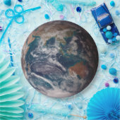 Blauwe marmeraarde (oostelijk halfrond) papieren bordje (Feest)