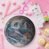 Blauwe marmeraarde (oostelijk halfrond) papieren bordje (Feest)