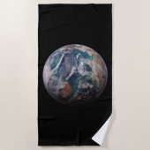 Blauwe marmeraarde (oostelijk halfrond) strandlaken (Voorkant)