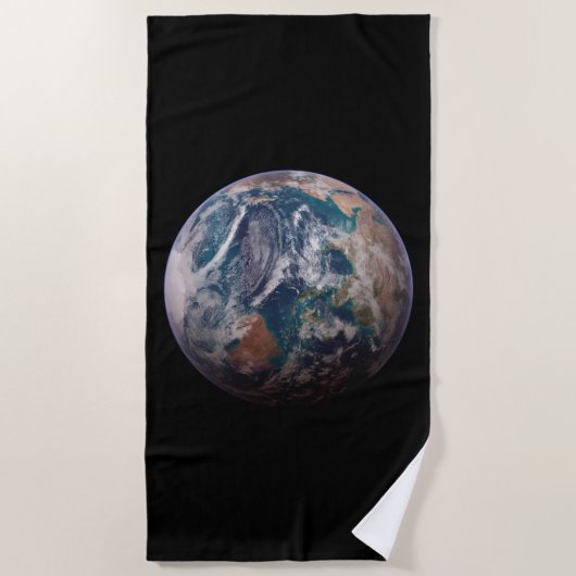 Blauwe marmeraarde (oostelijk halfrond) strandlaken (Voorkant)