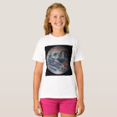 Blauwe marmeraarde (oostelijk halfrond) t-shirt (Voorkant volledig)