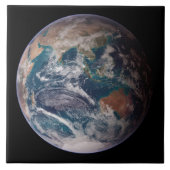 Blauwe marmeraarde (oostelijk halfrond) tegeltje (Voorkant)