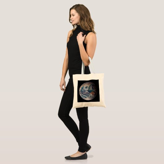 Blauwe marmeraarde (oostelijk halfrond) tote bag (Voorkant (model))