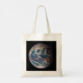 Blauwe marmeraarde (oostelijk halfrond) tote bag (Achterkant)