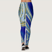 Blauwe Marmerbroek Leggings (Achterkant)