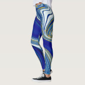 Blauwe Marmerbroek Leggings (Links)