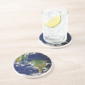 Blauwe marmerdrank zandsteen onderzetter (Zijkant)