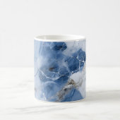 blauwe marmeren abstracte kustpatroon koffiemok (Center)