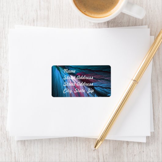 Blauwe Marmeren Adressticker Etiket (Insitu)