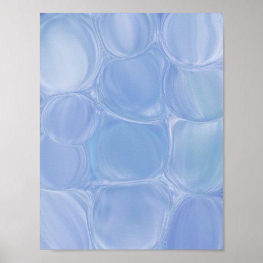 Blauwe Marmeren Bellen Poster (Voorkant)