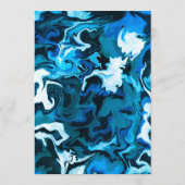 Blauwe Marmeren Davidster Aangepaste Bar Mitswa Menu (Achterkant)