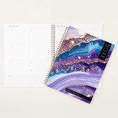 Blauwe marmeren edelsteen waterverf nieuwjaar planner (Display)